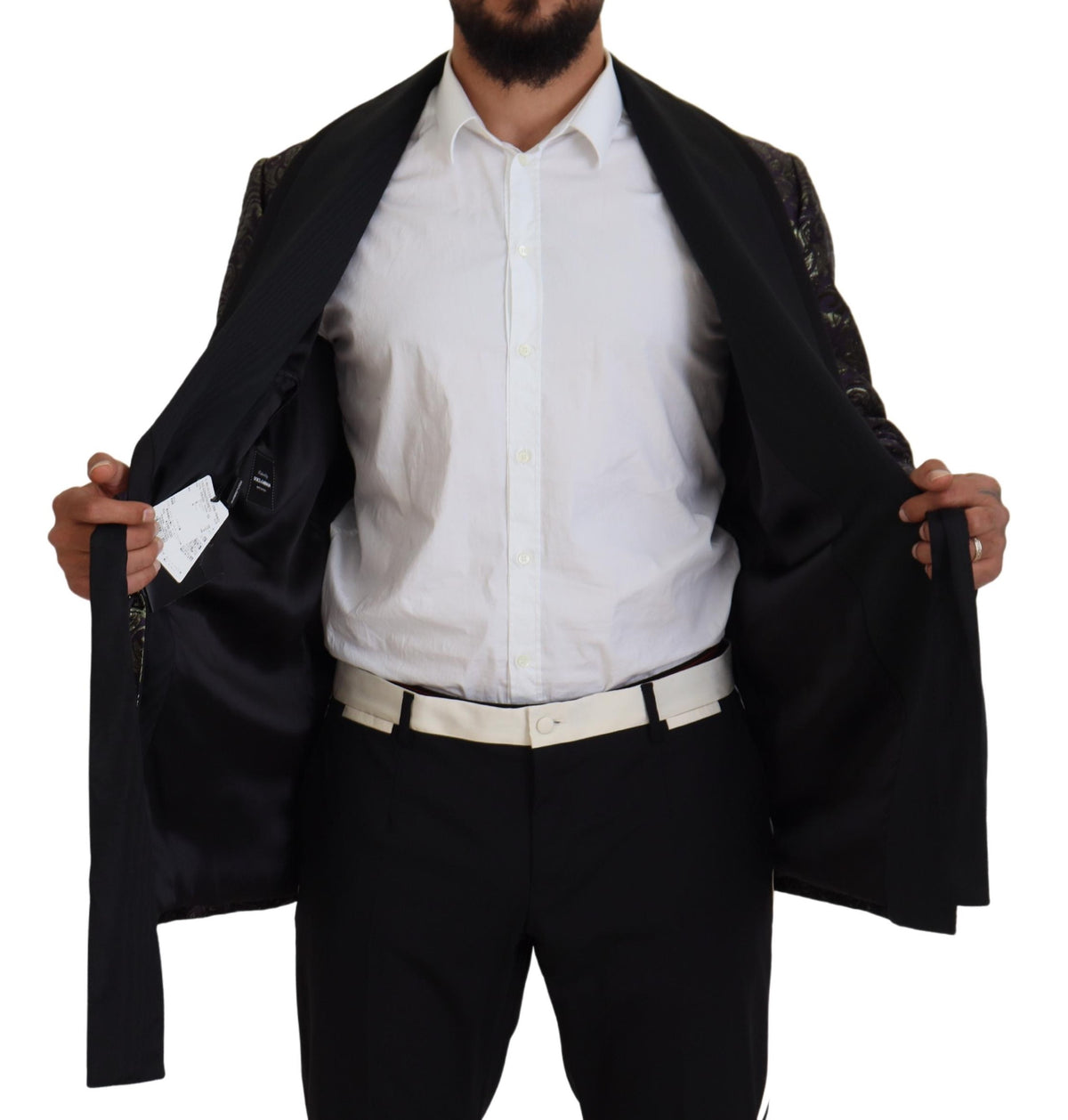 Dolce & Gabbana Gold Purple Baroque Jacket Blazer Men's Robe