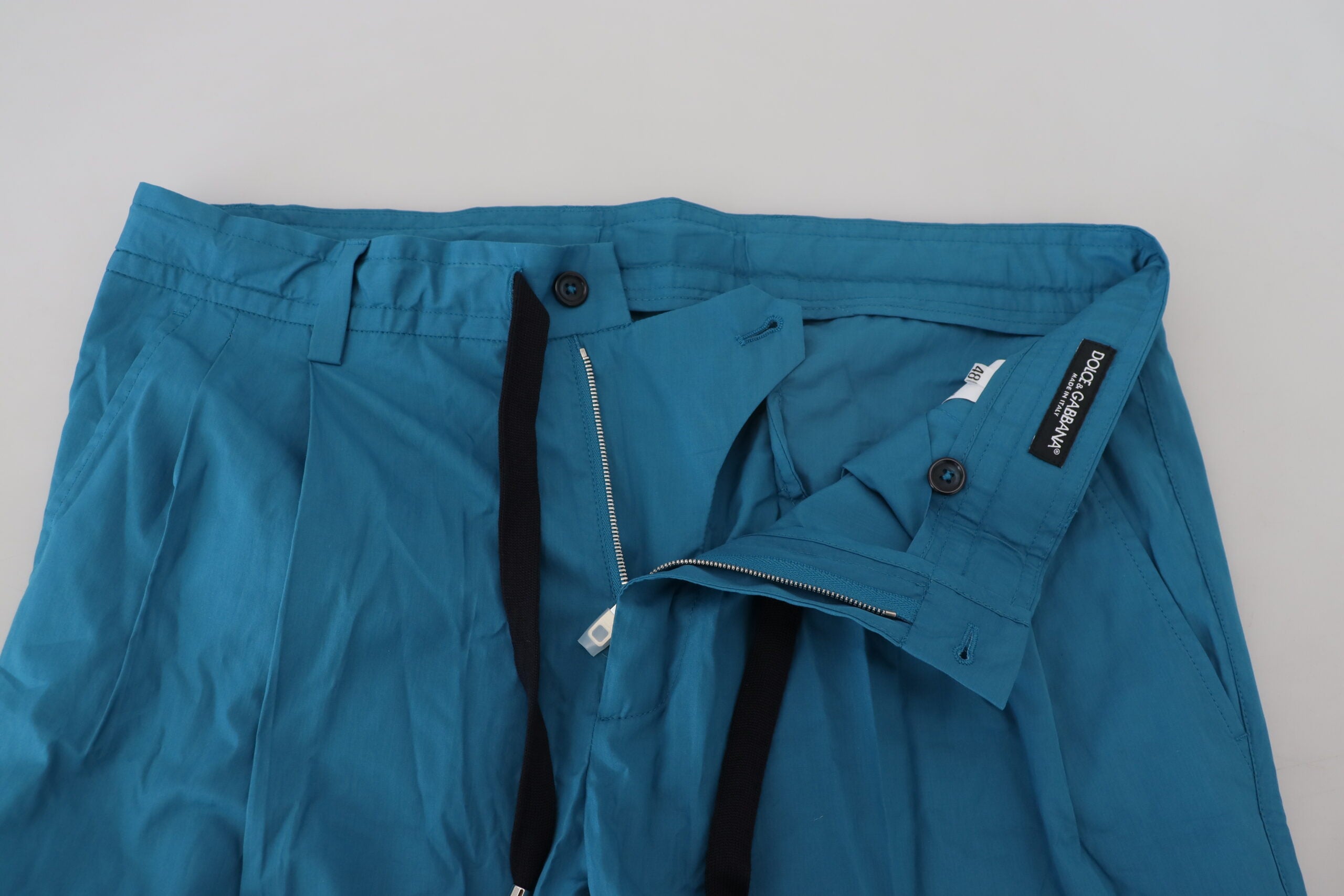 Dolce & Gabbana Blue Cotton Chinos Trousers Men's Pants