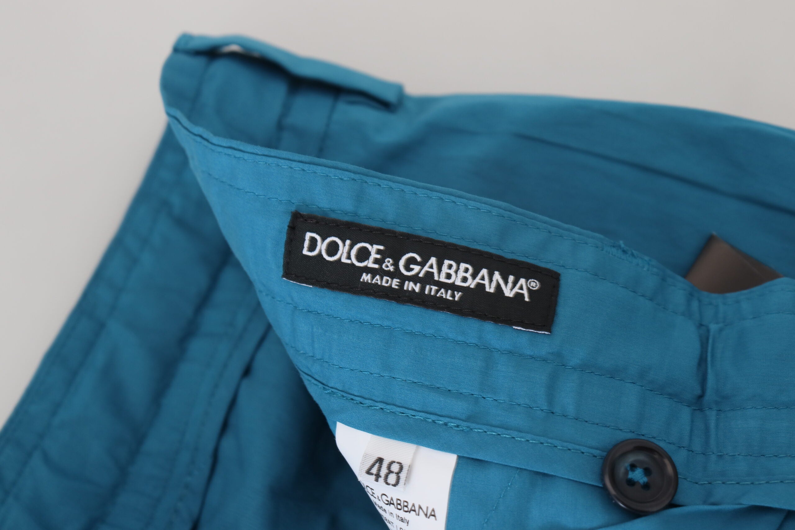 Dolce & Gabbana Blue Cotton Chinos Trousers Men's Pants