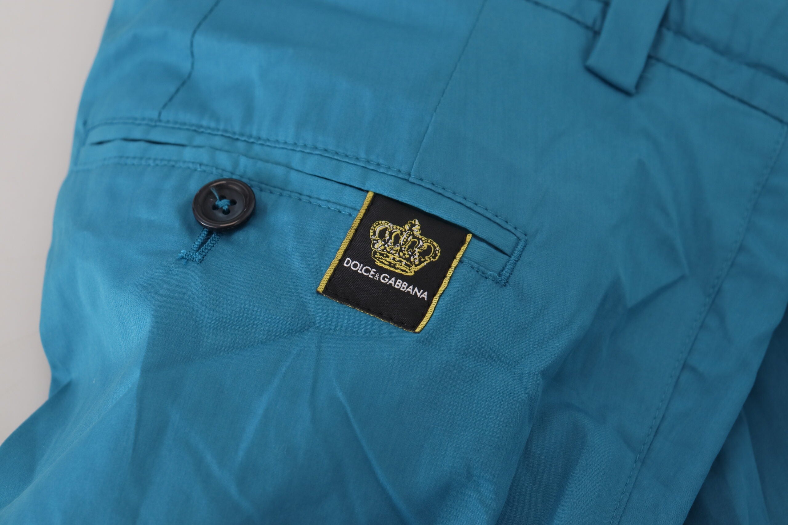 Dolce & Gabbana Blue Cotton Chinos Trousers Men's Pants