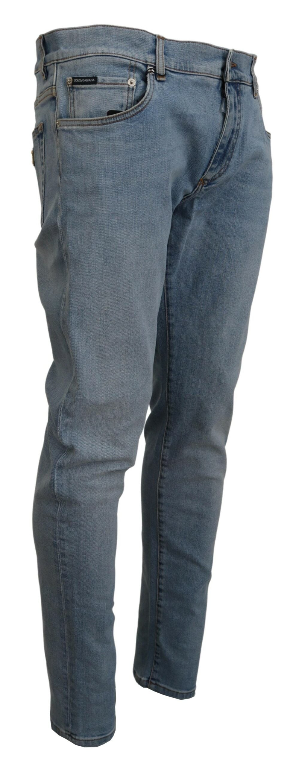 Dolce & Gabbana Elegant Slim Fit Light Blue Denim Men's Pants