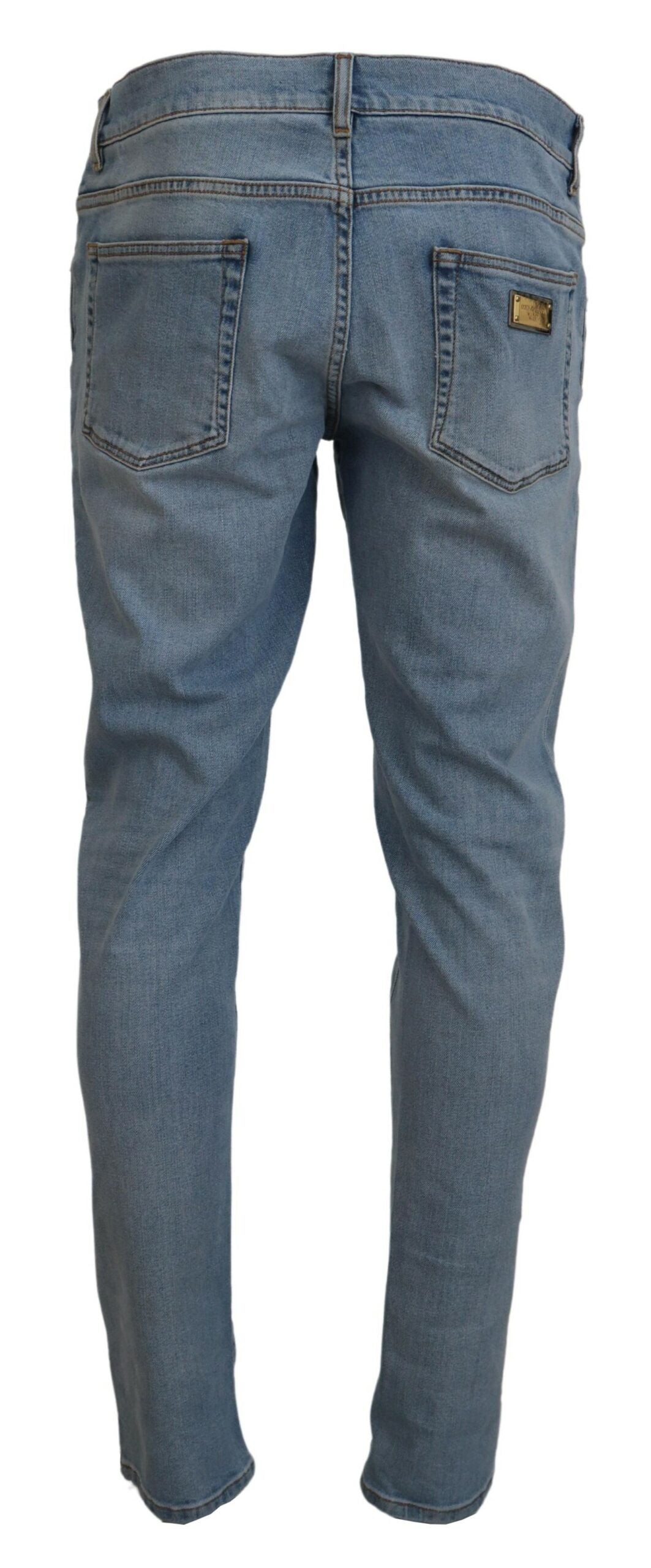 Dolce & Gabbana Elegant Slim Fit Light Blue Denim Men's Pants