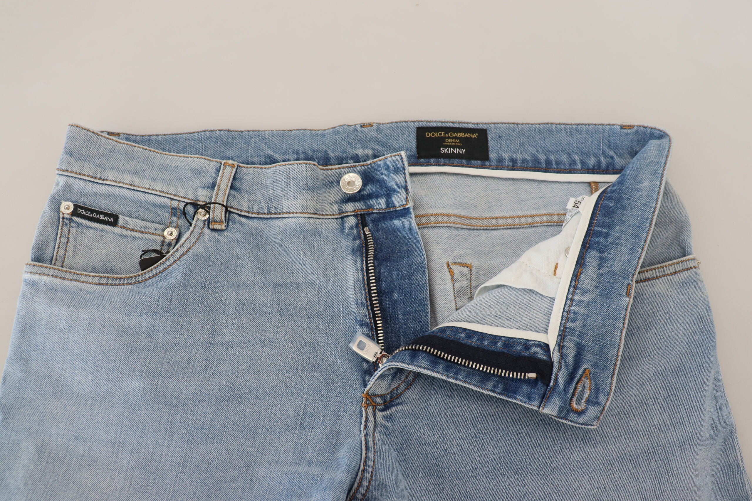 Dolce & Gabbana Elegant Slim Fit Light Blue Denim Men's Pants