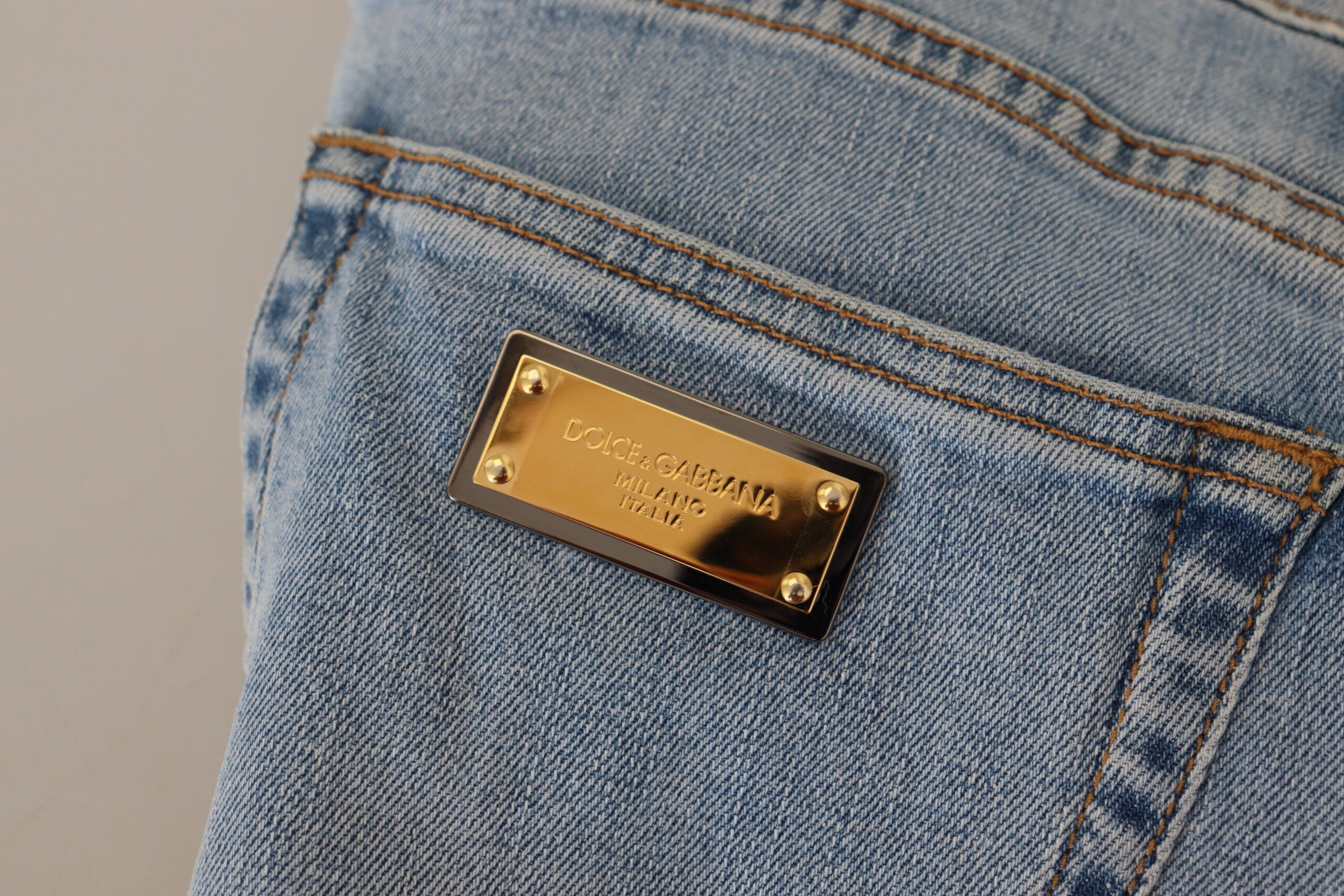 Dolce & Gabbana Elegant Slim Fit Light Blue Denim Men's Pants