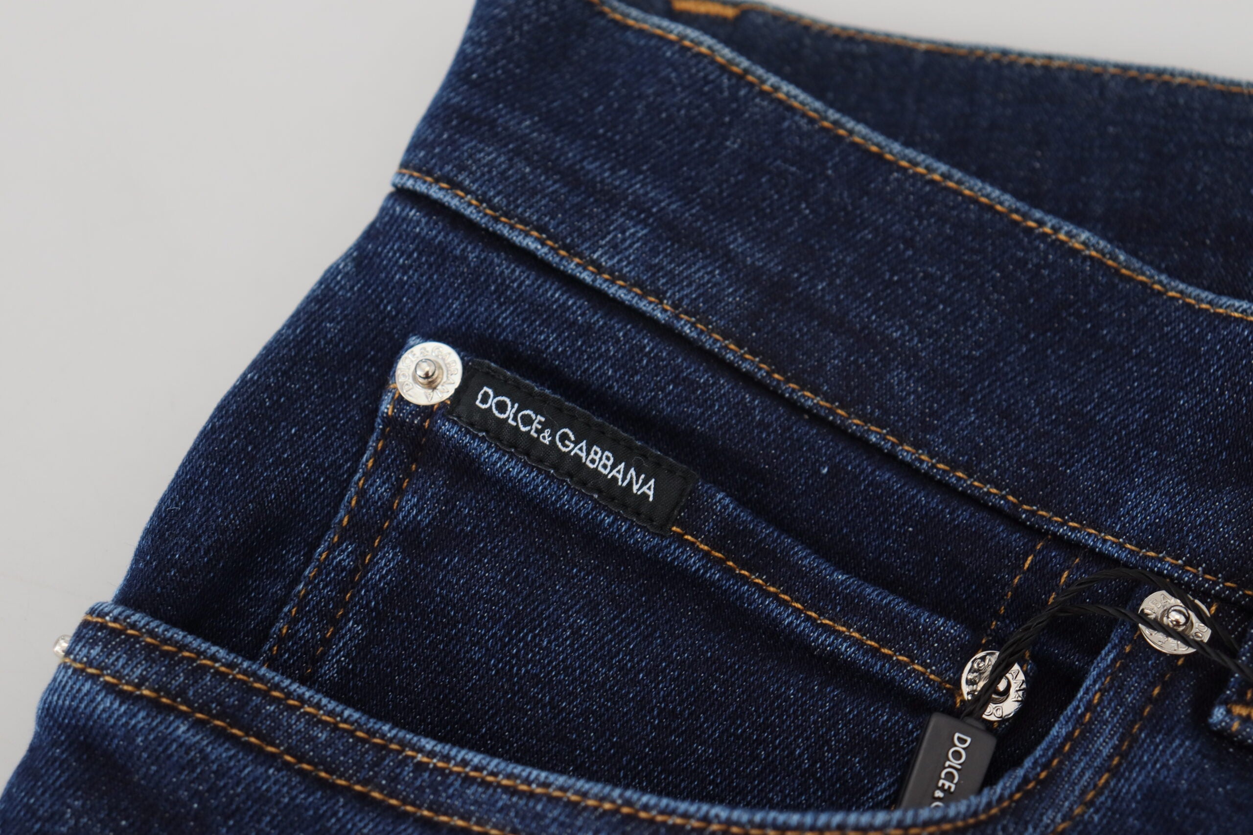 Dolce & Gabbana Elegant Slim Fit Dark Blue Denim Men's Jeans