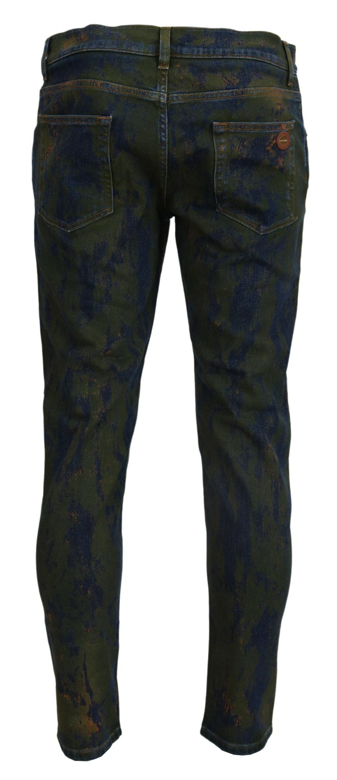 Dolce & Gabbana Blue Green Skinny Cotton Denim Men's Jeans