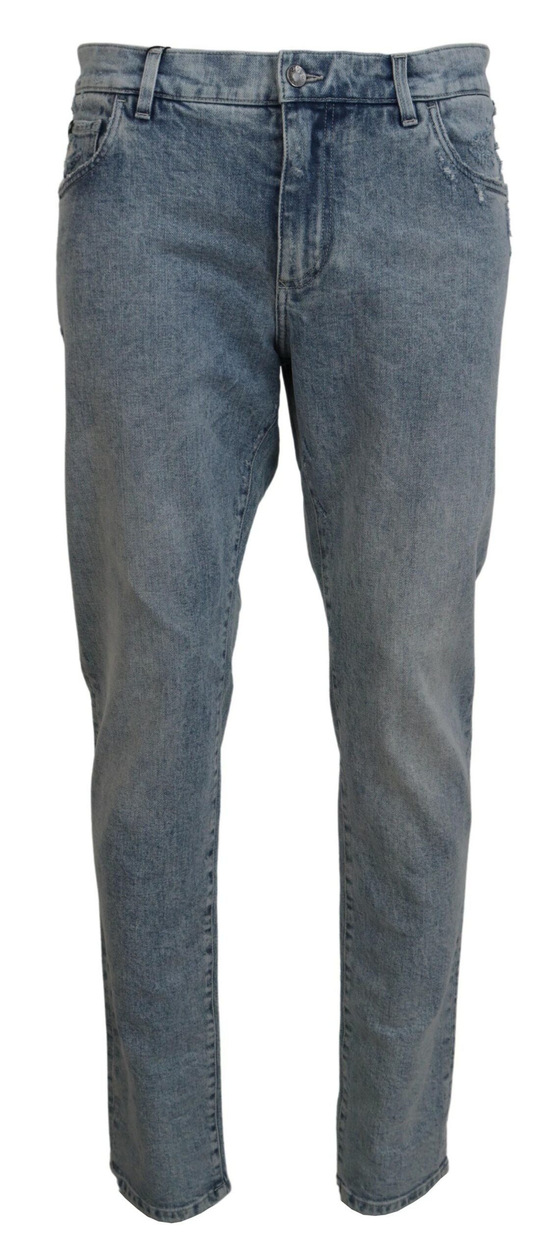 Dolce & Gabbana Elegant Slim-Fit Light Blue Denim Men's Pants