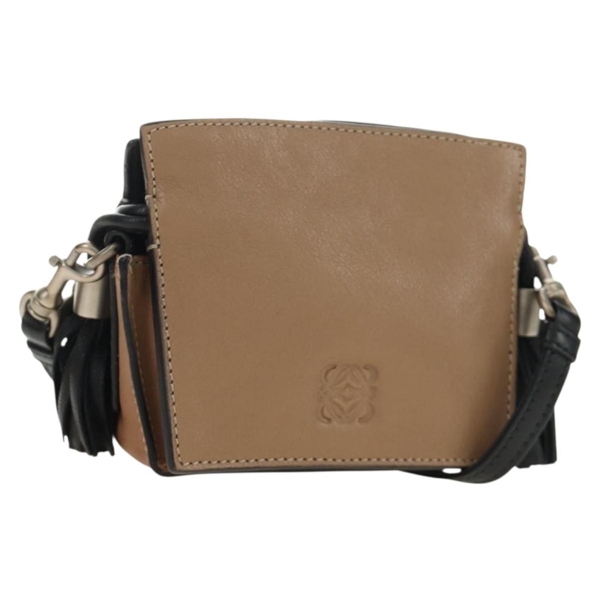 Loewe Shoulder Bag Leather Brown Leather Shoulder Bag Bag (Pre-Owned)