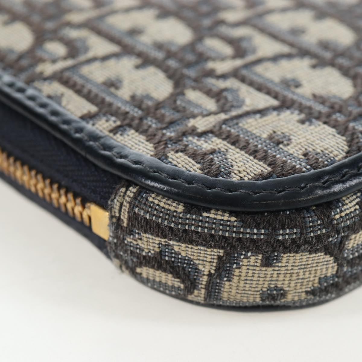 Christian Dior 30 Montaigne Phone Holder On Chain Oblique Canvas Navy Canvas Crossbody Bag Bag (Pre-Owned)