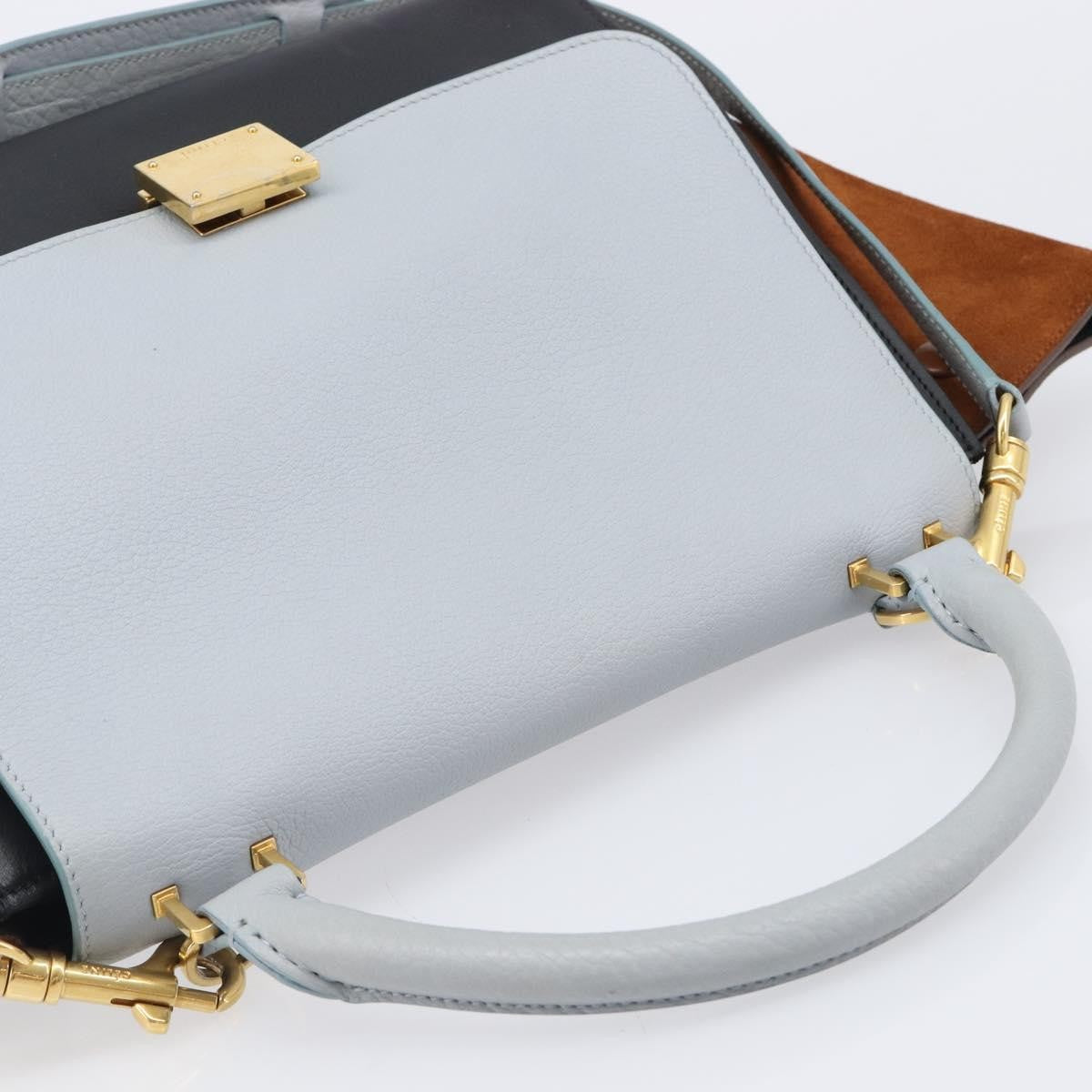 Celine Trapeze Leather Blue Leather Handbag (Pre-Owned)