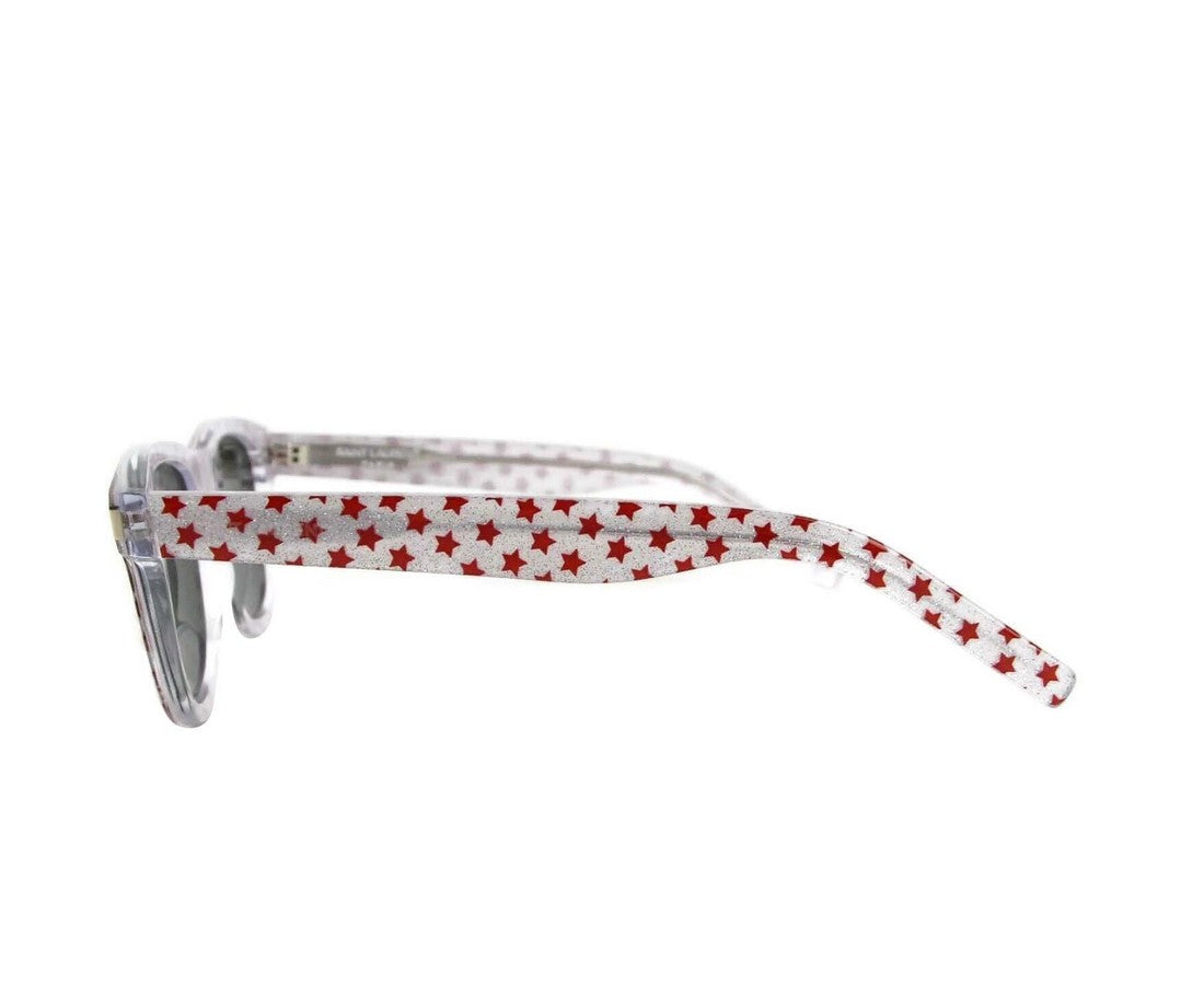 Saint Laurent Women's Classic Silver Glitter Acetate Sunglasses SL51 016 419699 6405