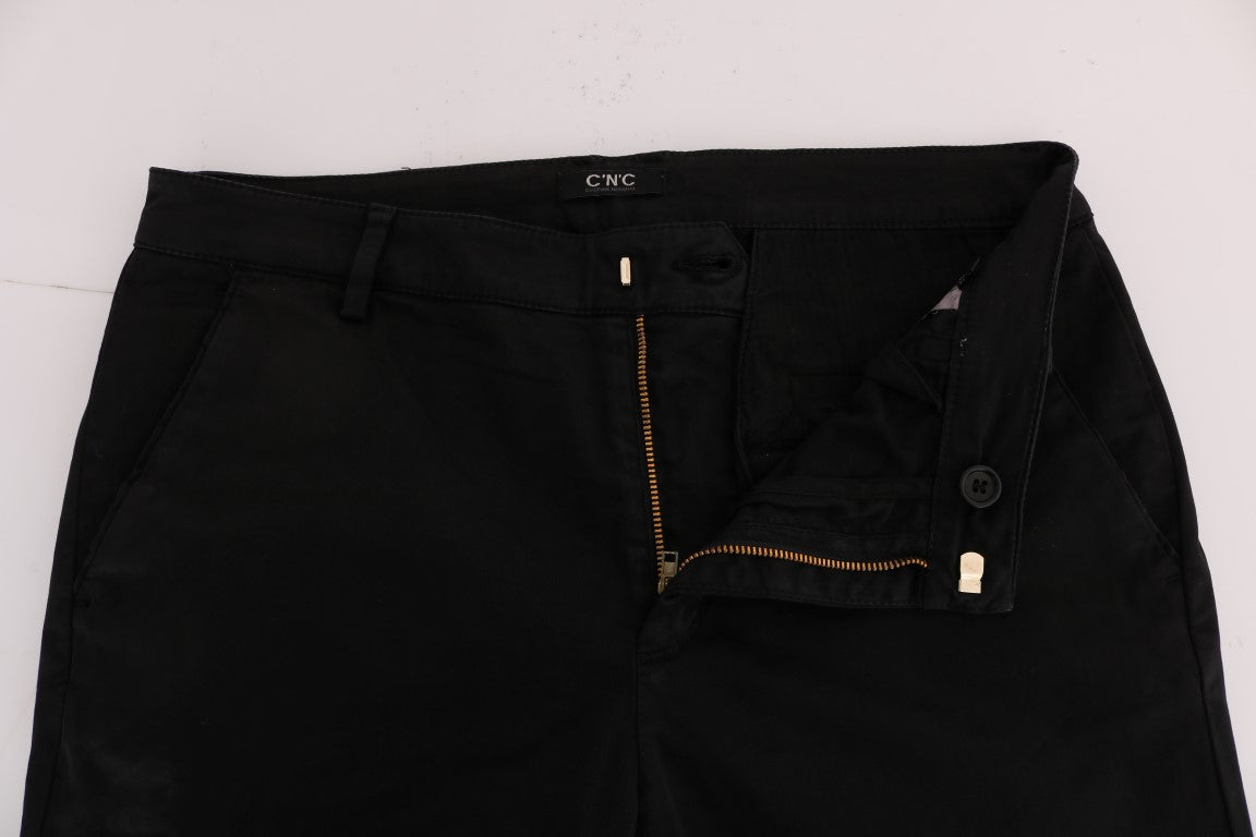 Costume National Black Slim Fit Cotton Stretch Men's Pants