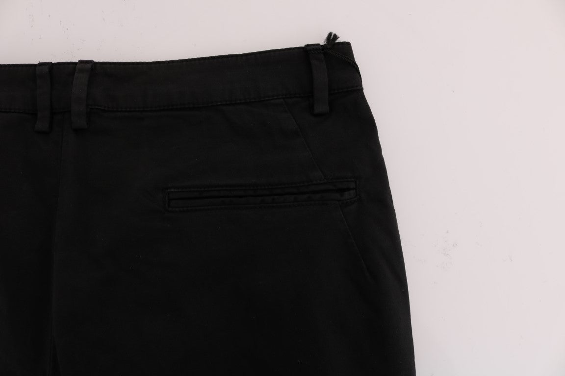 Costume National Black Slim Fit Cotton Stretch Men's Pants