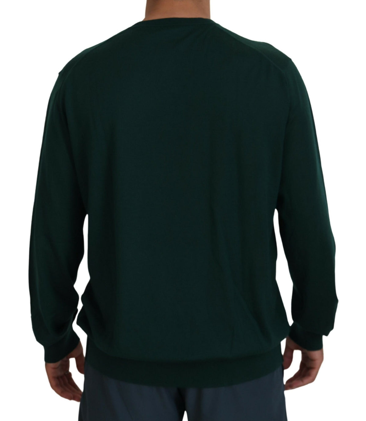 Dolce & Gabbana Green Cashmere V-neck Pullover Men's Sweater