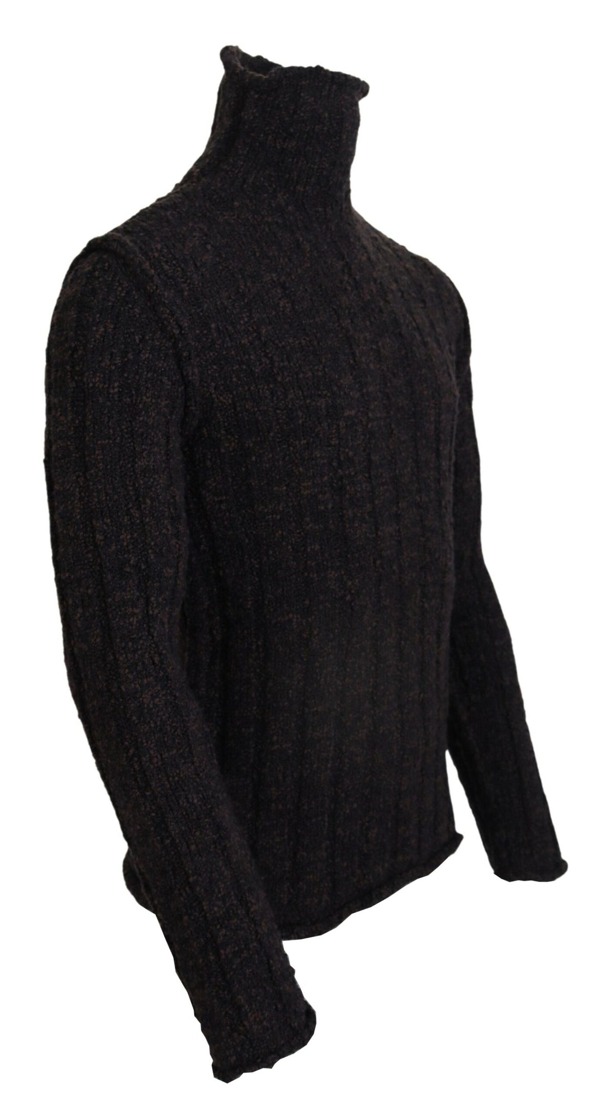 Dolce & Gabbana Brown Wool Knit Turtleneck Pullover Men's Sweater