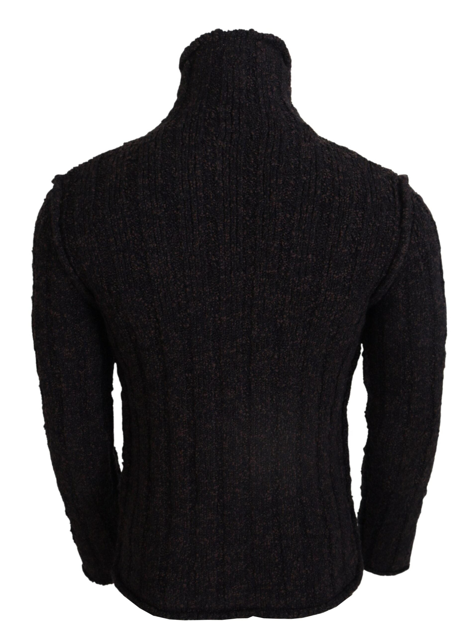 Dolce & Gabbana Brown Wool Knit Turtleneck Pullover Men's Sweater