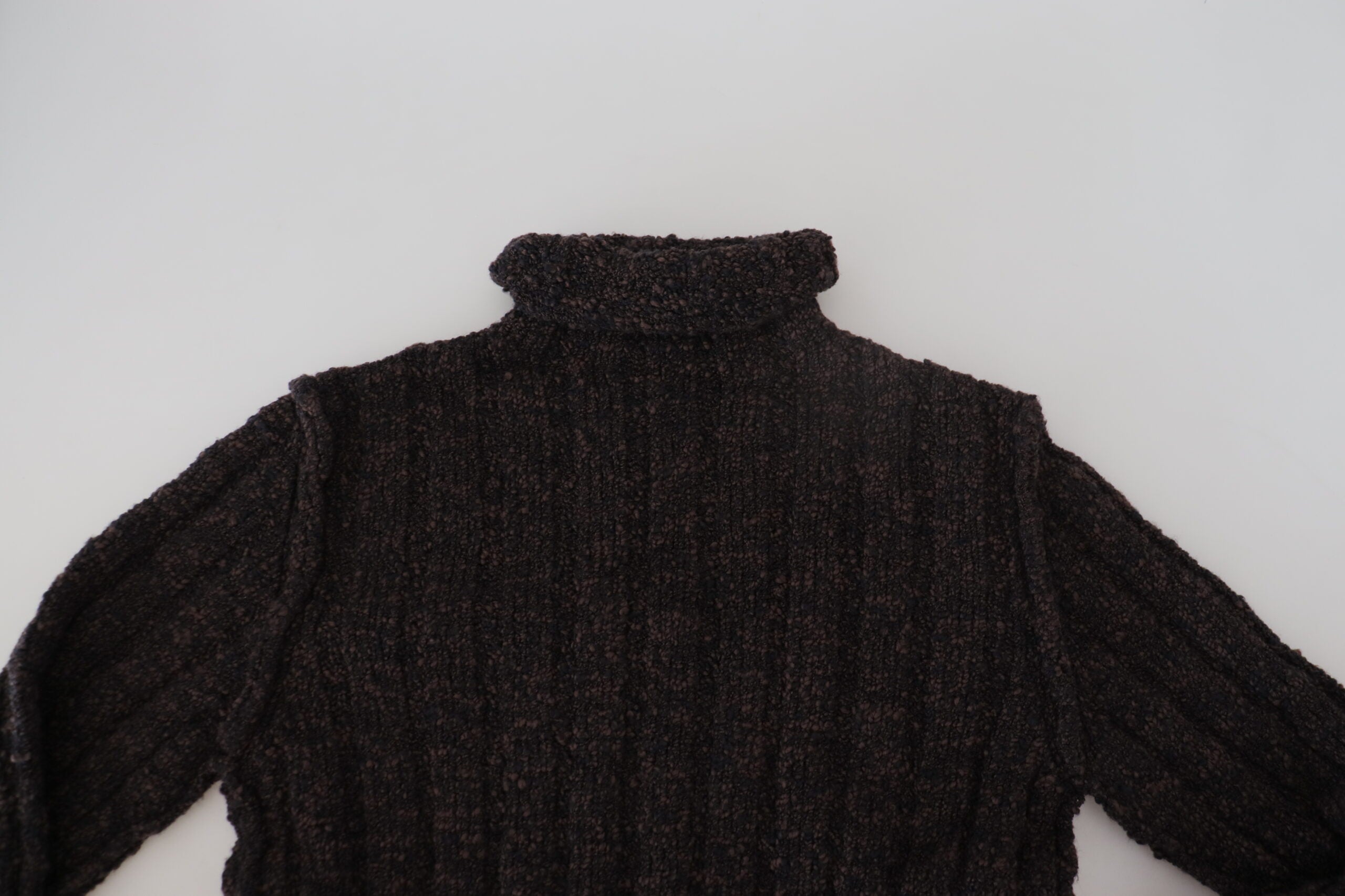 Dolce & Gabbana Brown Wool Knit Turtleneck Pullover Men's Sweater