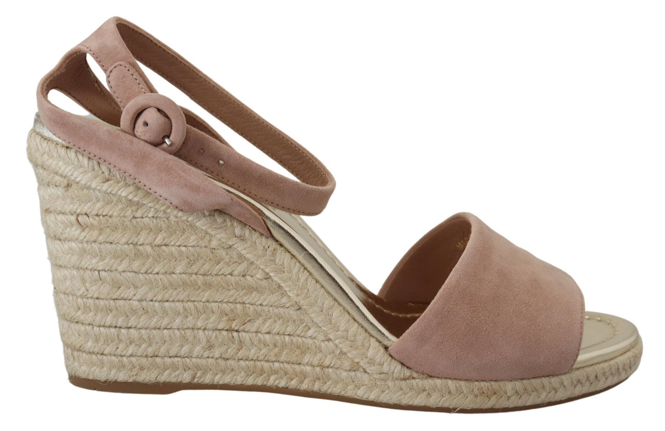 Prada Pink Suede Leather Ankle Strap Women's Sandals