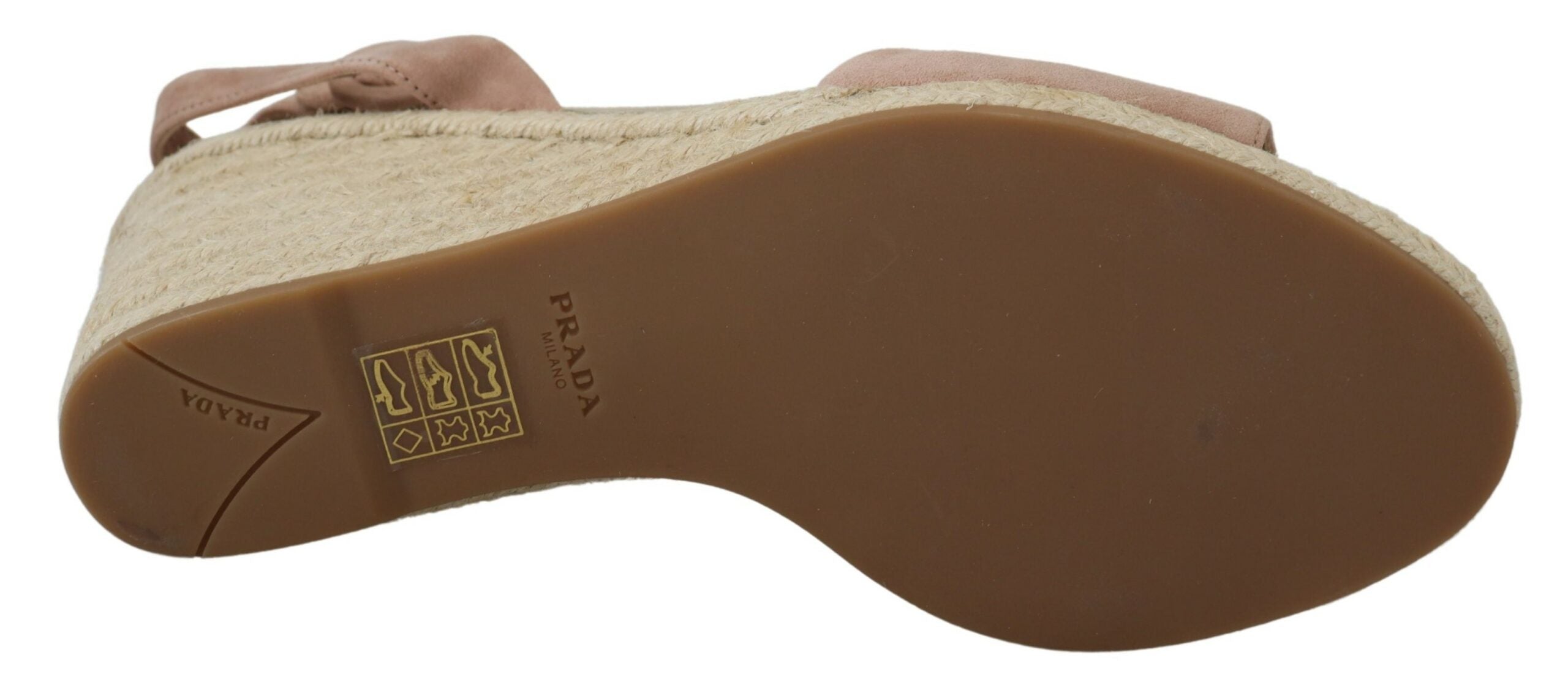 Prada Elegant Suede Ankle Strap Wedge Women's Sandals