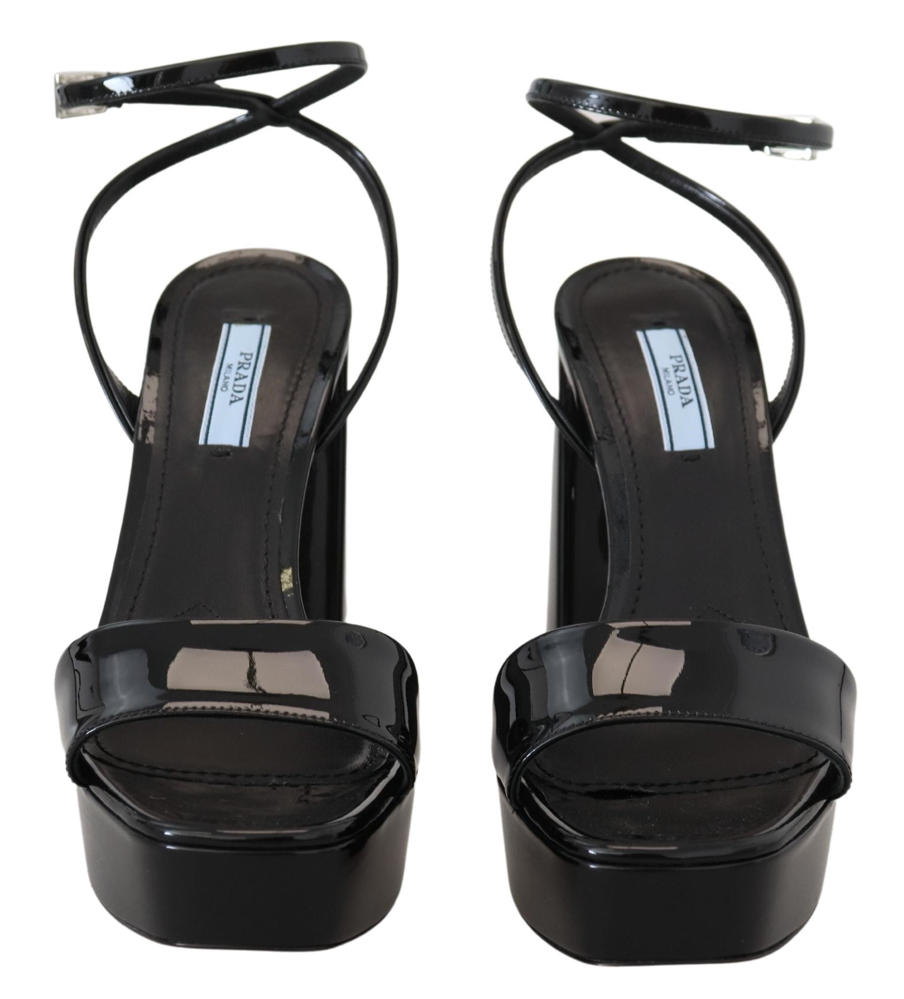 Prada Elevate Your Elegance with Glossy Black Women's Heels