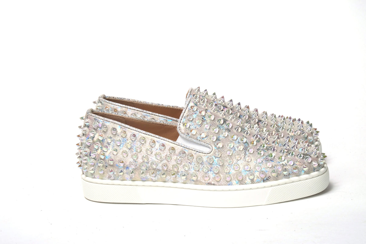 Christian Louboutin White Ab/Clear Ab Roller Boat Woman Flat 