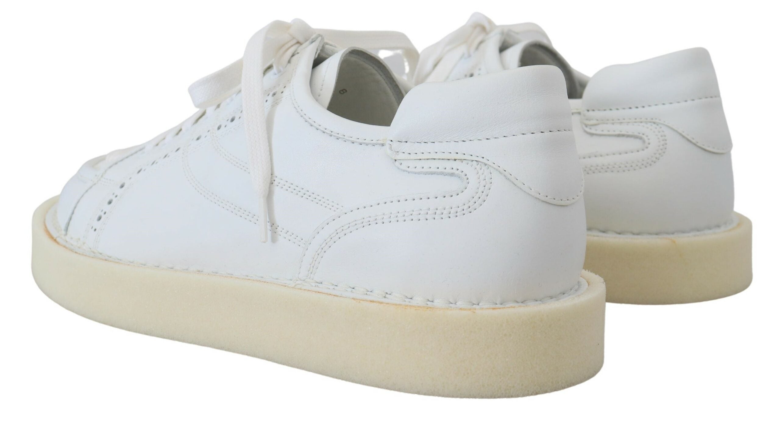 Dolce & Gabbana White Leather Low Top Oxford Sneakers Casual Men's Shoes