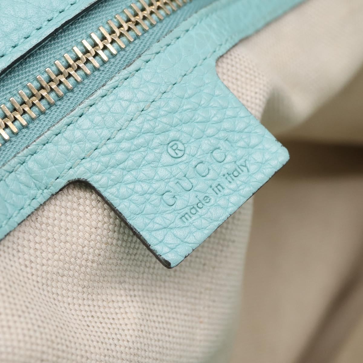 Gucci Bamboo Shopper Leather Blue Leather Tote Bag Bag (Pre-Owned)