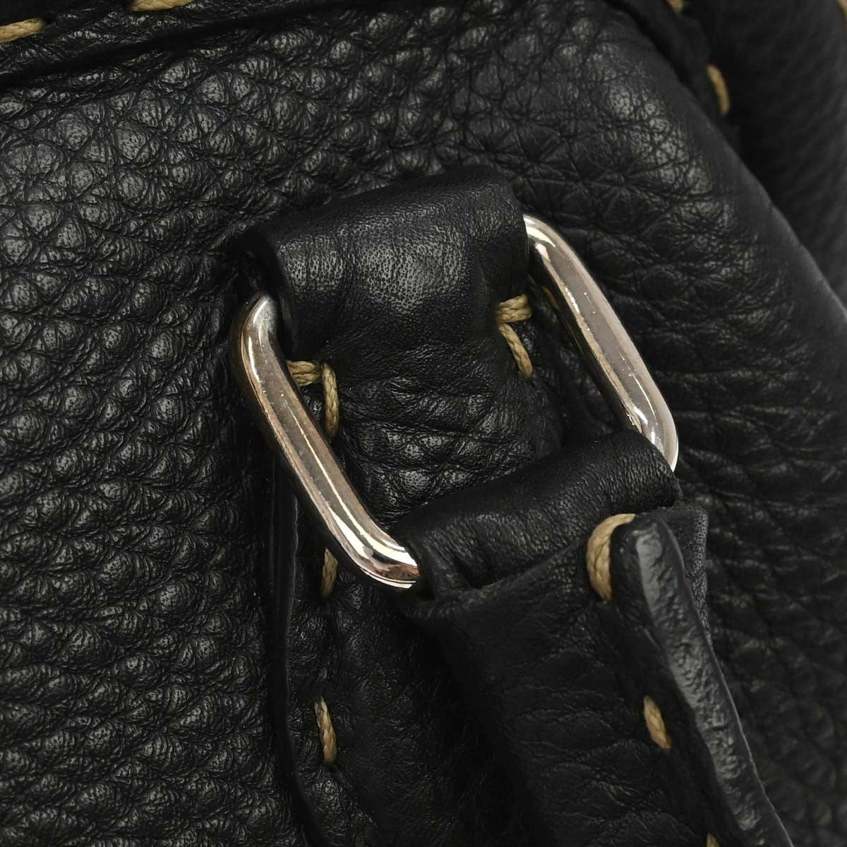 Fendi Selleria Frame Doctor Leather Black Leather Handbag (Pre-Owned)