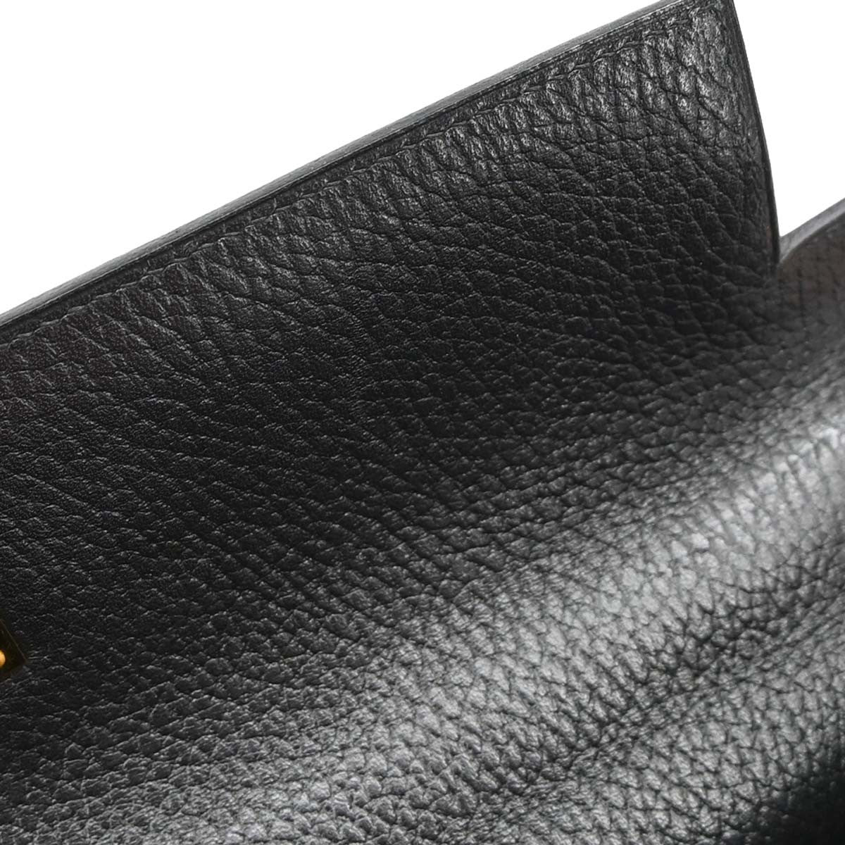 Hermes Kelly Black Ardennes With Gold Hardware Black Leather Handbag (Pre-Owned)