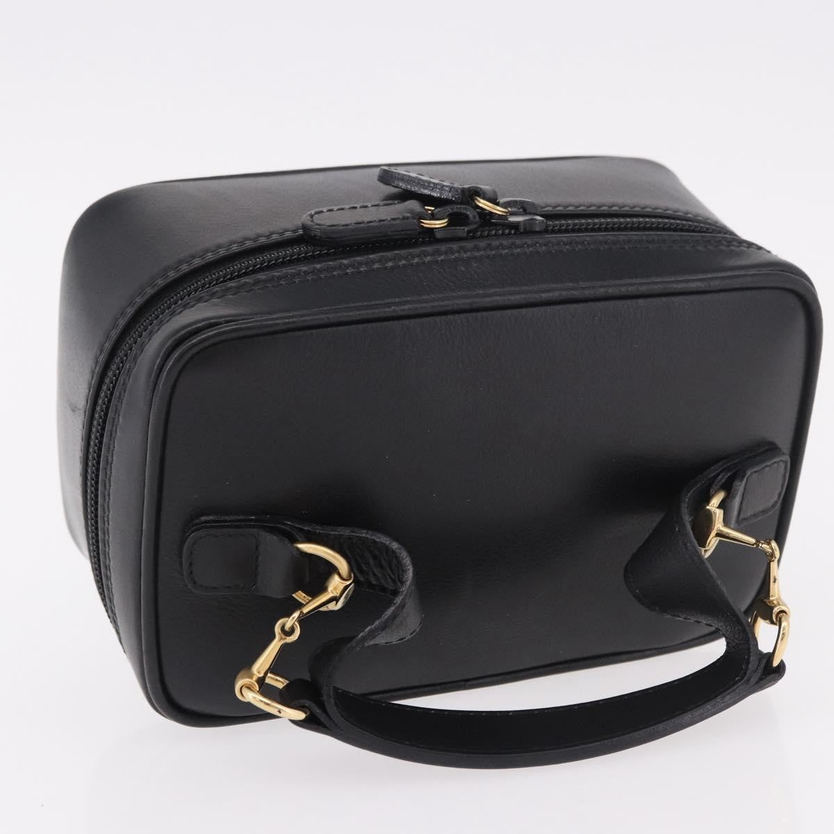 Gucci Horsebit Vanity Leather Black Leather Toiletry Case Accessory (Pre-Owned)