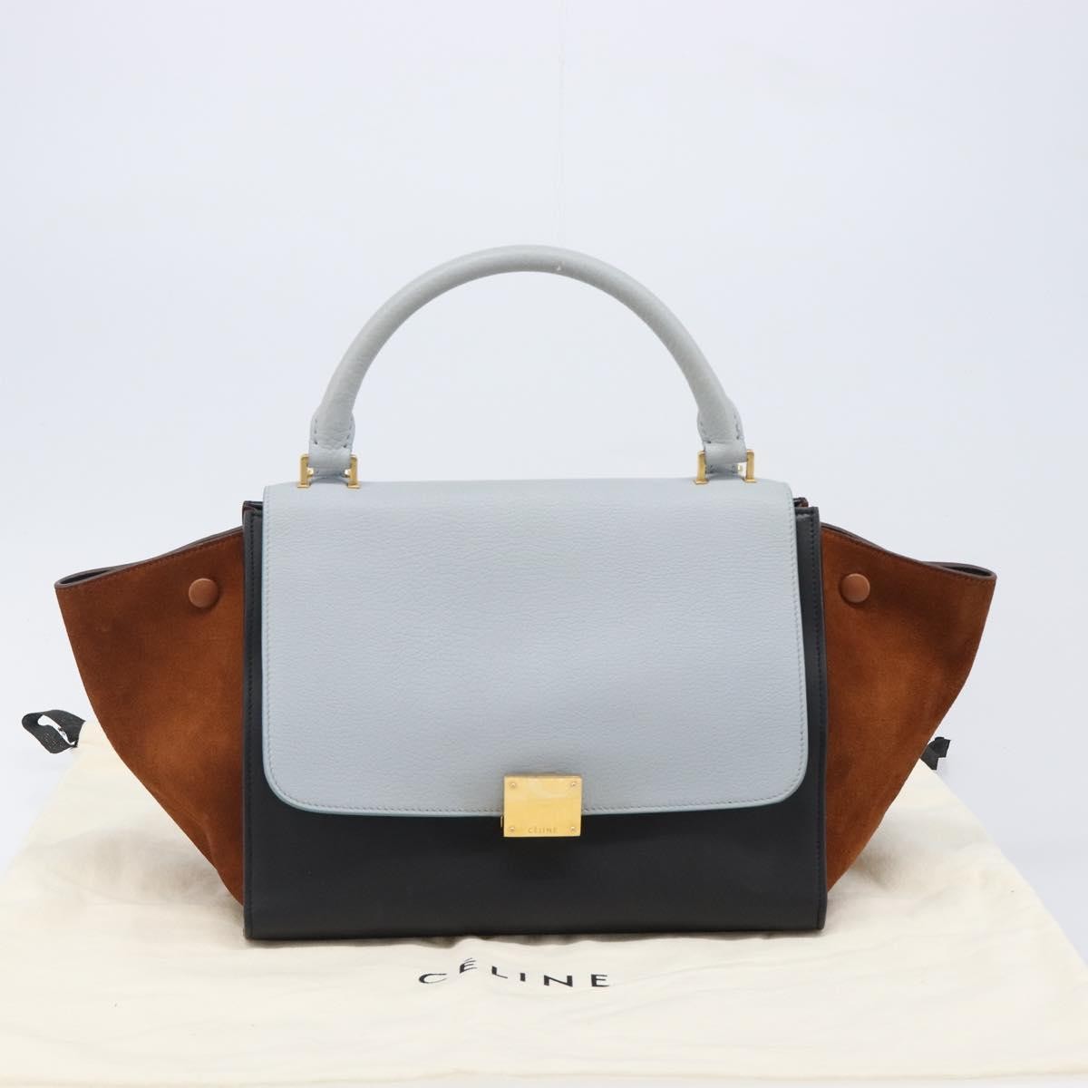 Celine Trapeze Leather Blue Leather Handbag (Pre-Owned)