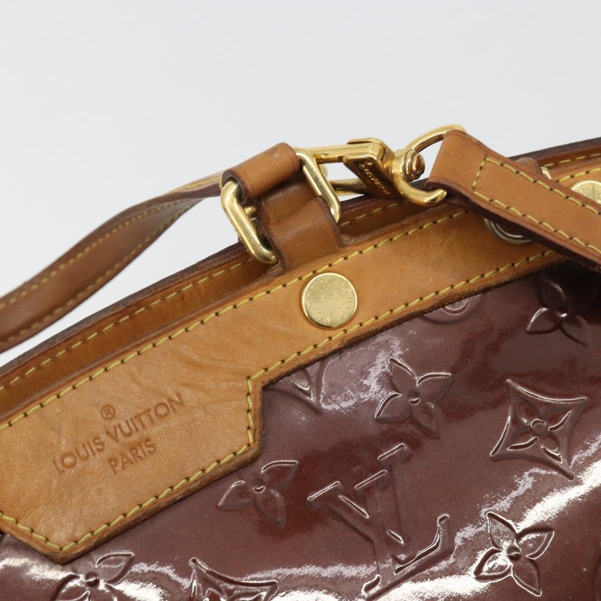 Louis Vuitton Brea Monogram Vernis Burgundy Patent_Leather Handbag (Pre-Owned)