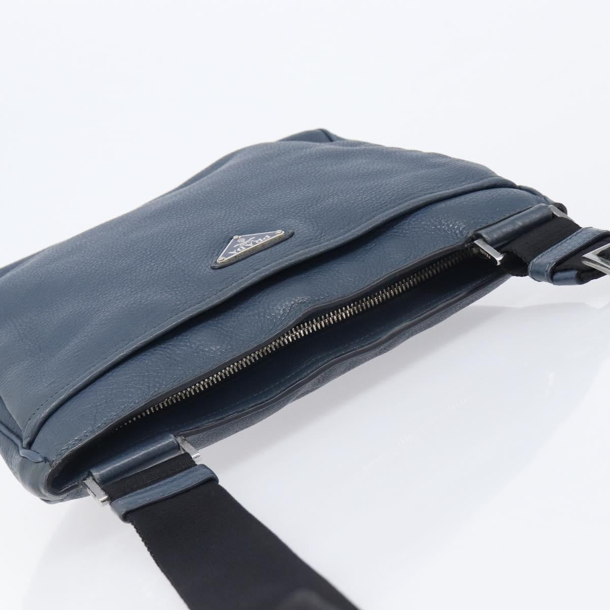 Prada Messenger Saffiano Leather Navy Leather Handbag (Pre-Owned)