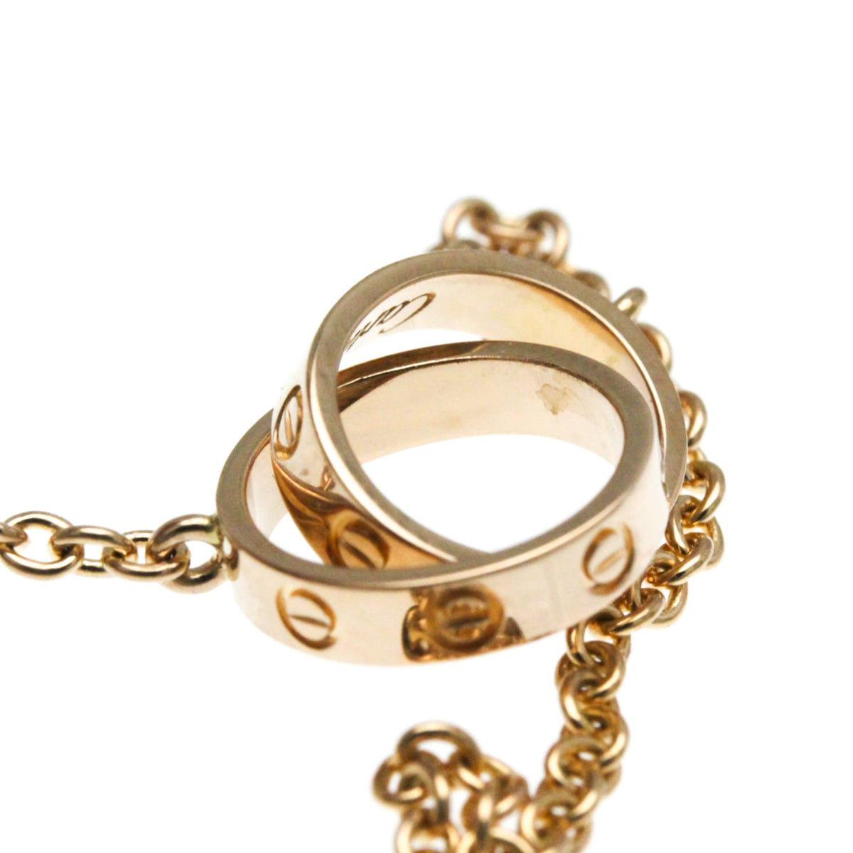 Cartier Love Interlocking 18K Rose Gold Gold Pink_Gold Necklace Jewelry (Pre-Owned)