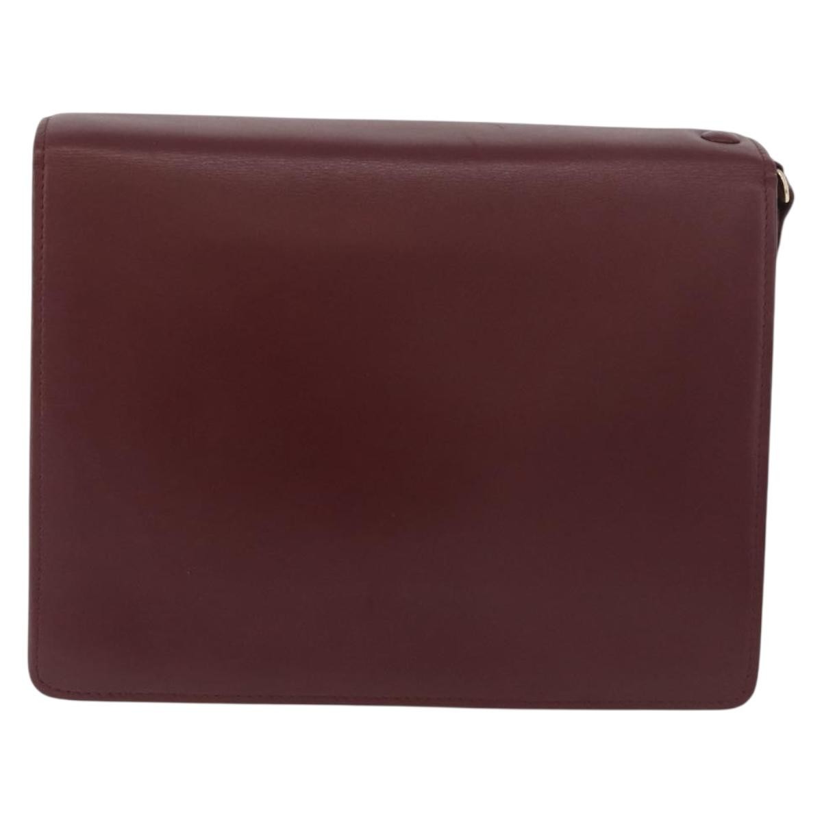 Cartier Must De Cartier Clutch Leather Burgundy Leather Clutche & Pouche Bag (Pre-Owned)