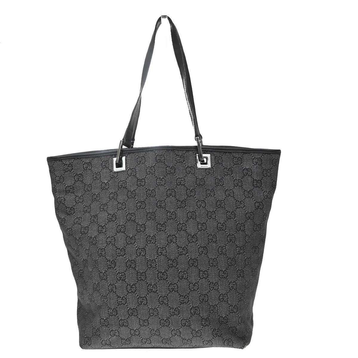 Gucci Vertical Tote Gg Canvas Black Canvas Tote Bag Bag (Pre-Owned)