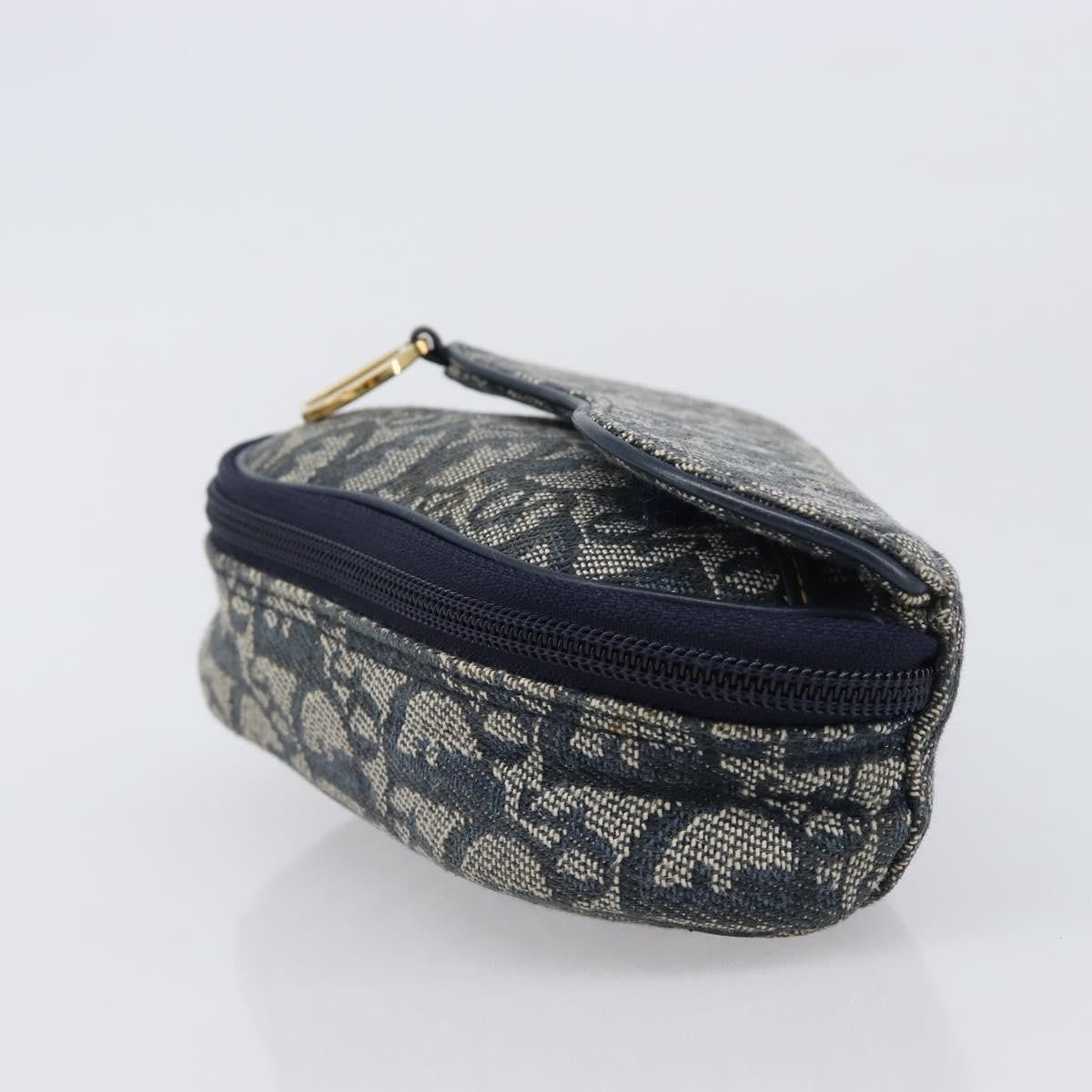 Christian Dior Saddle Zip Diorissimo Canvas Navy Canvas Clutche & Pouche Bag (Pre-Owned)