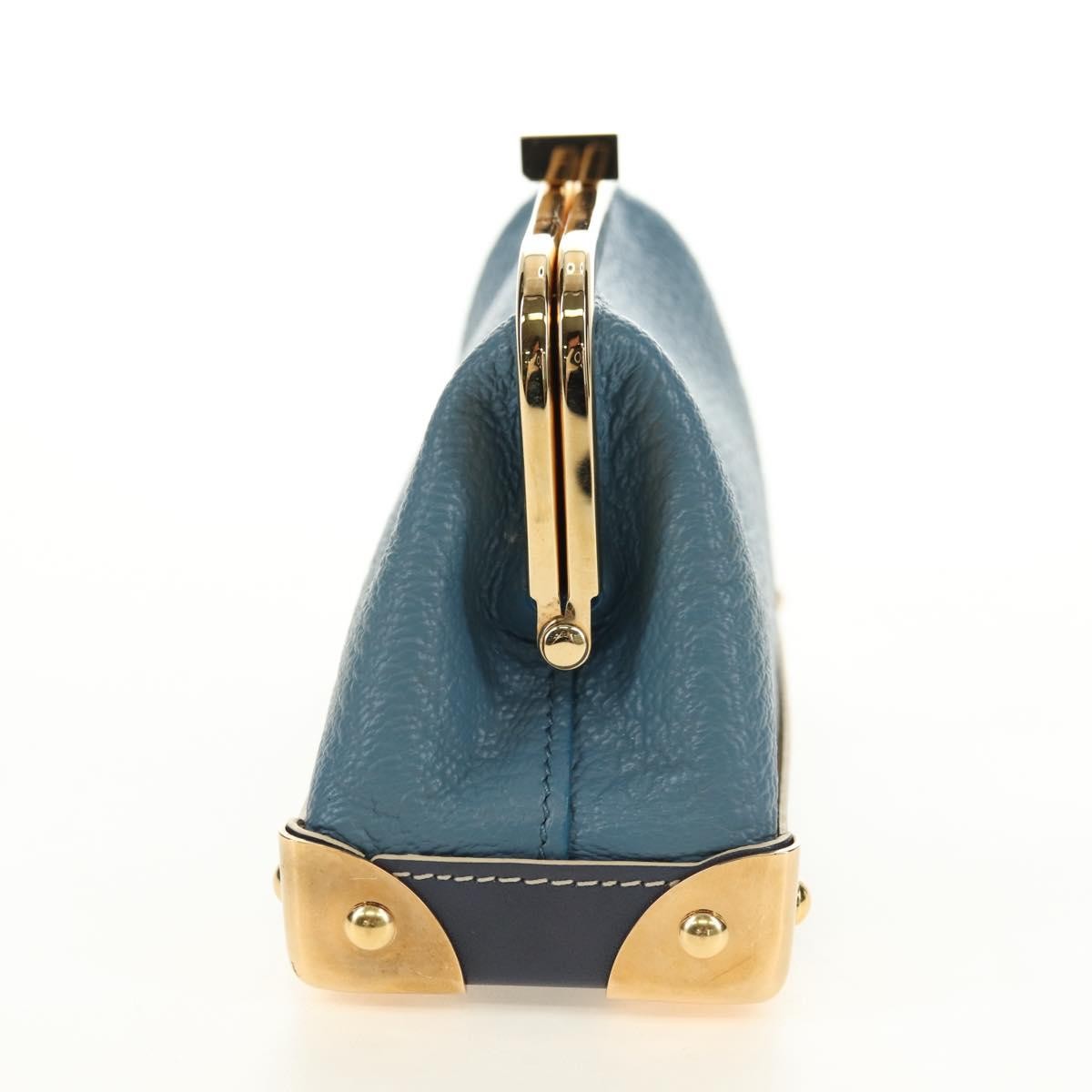Louis Vuitton Porte-Monnaie Coin Purse Leather Blue Leather Card Holders Accessory (Pre-Owned)