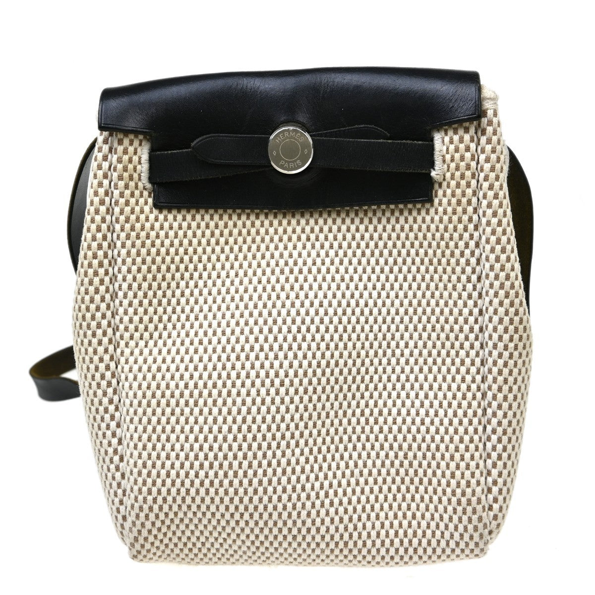 Hermes Herbag Toile And Leather Beige Canvas Handbag (Pre-Owned)