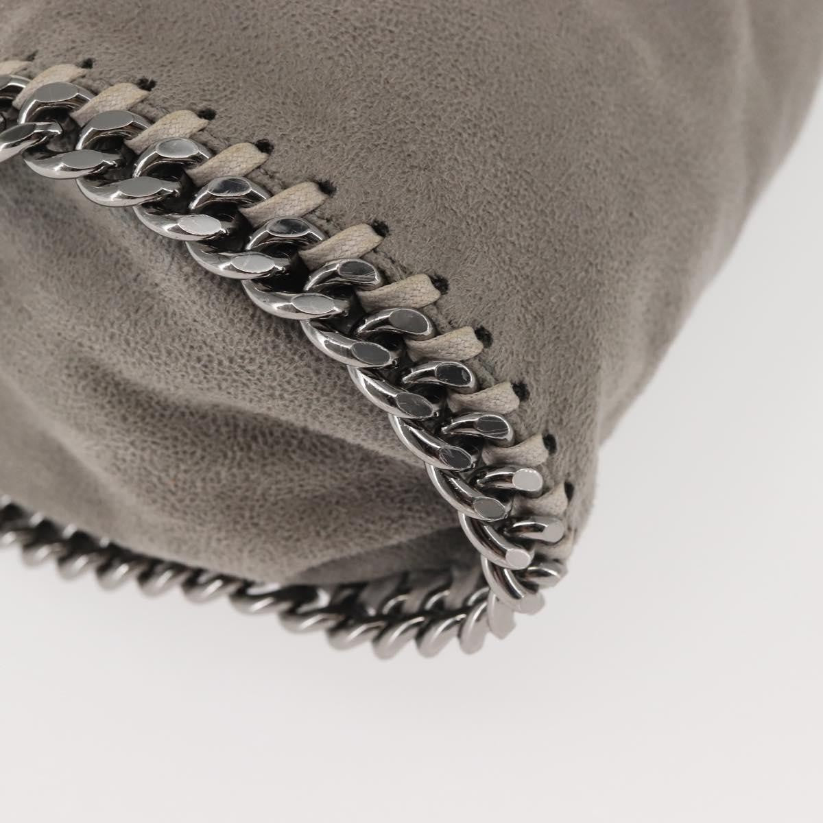 Stella Mccartney Falabella Fold Over Faux Suede Gray Synthetic Shoulder Bag Bag (Pre-Owned)