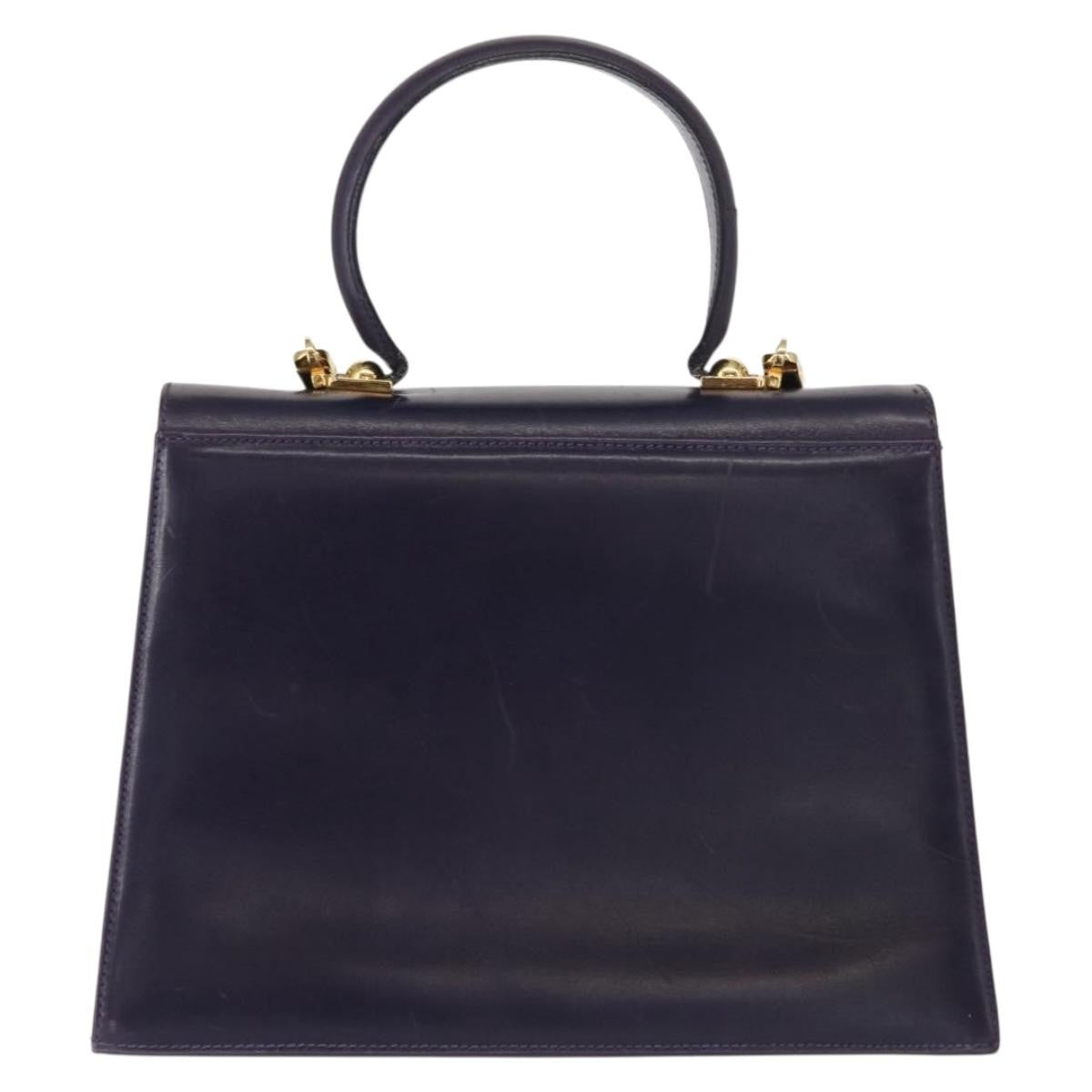 Salvatore Ferragamo Convertible Top Handle Leather Purple Leather Tote Bag Bag (Pre-Owned)