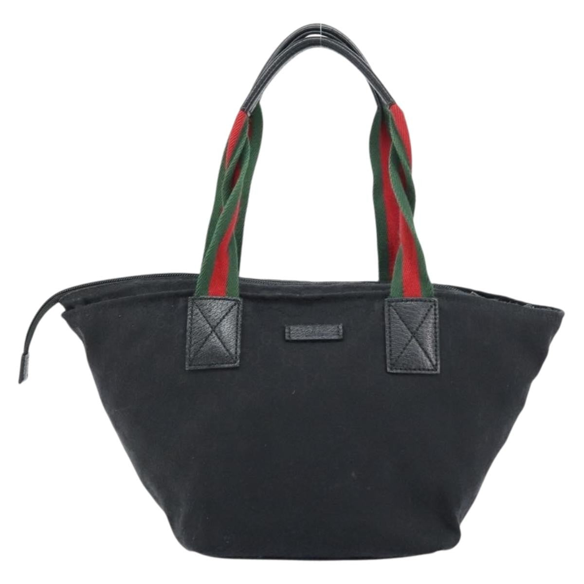 Gucci Web Zip Tote Gg Canvas And Leather Black Canvas Tote Bag Bag (Pre-Owned)