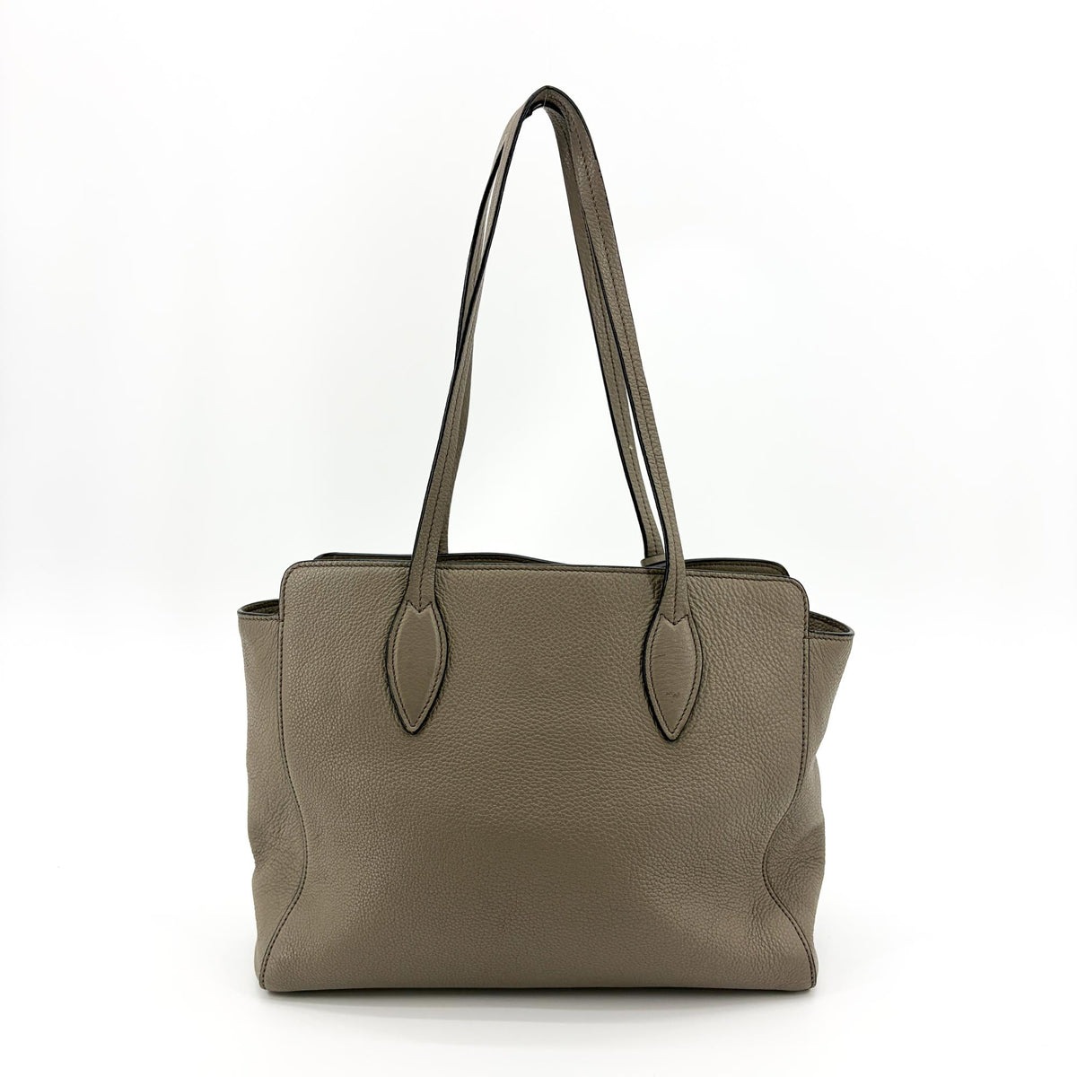 Prada Shoulder Bag Leather Gray Calfskin Shoulder Bag Bag (Pre-Owned)