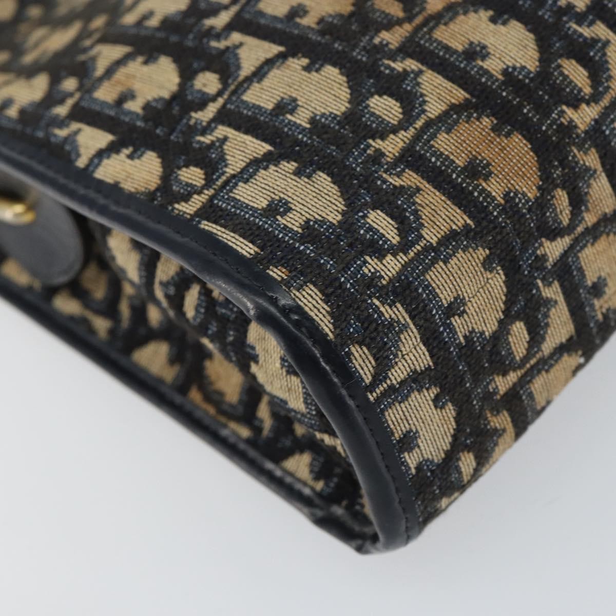 Christian Dior Vintage Trotter Canvas Navy Canvas Shoulder Bag Bag (Pre-Owned)