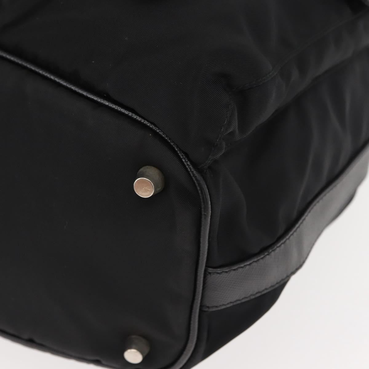 Prada Double Pocket Drawstring Tessuto Black Nylon Shoulder Bag Bag (Pre-Owned)