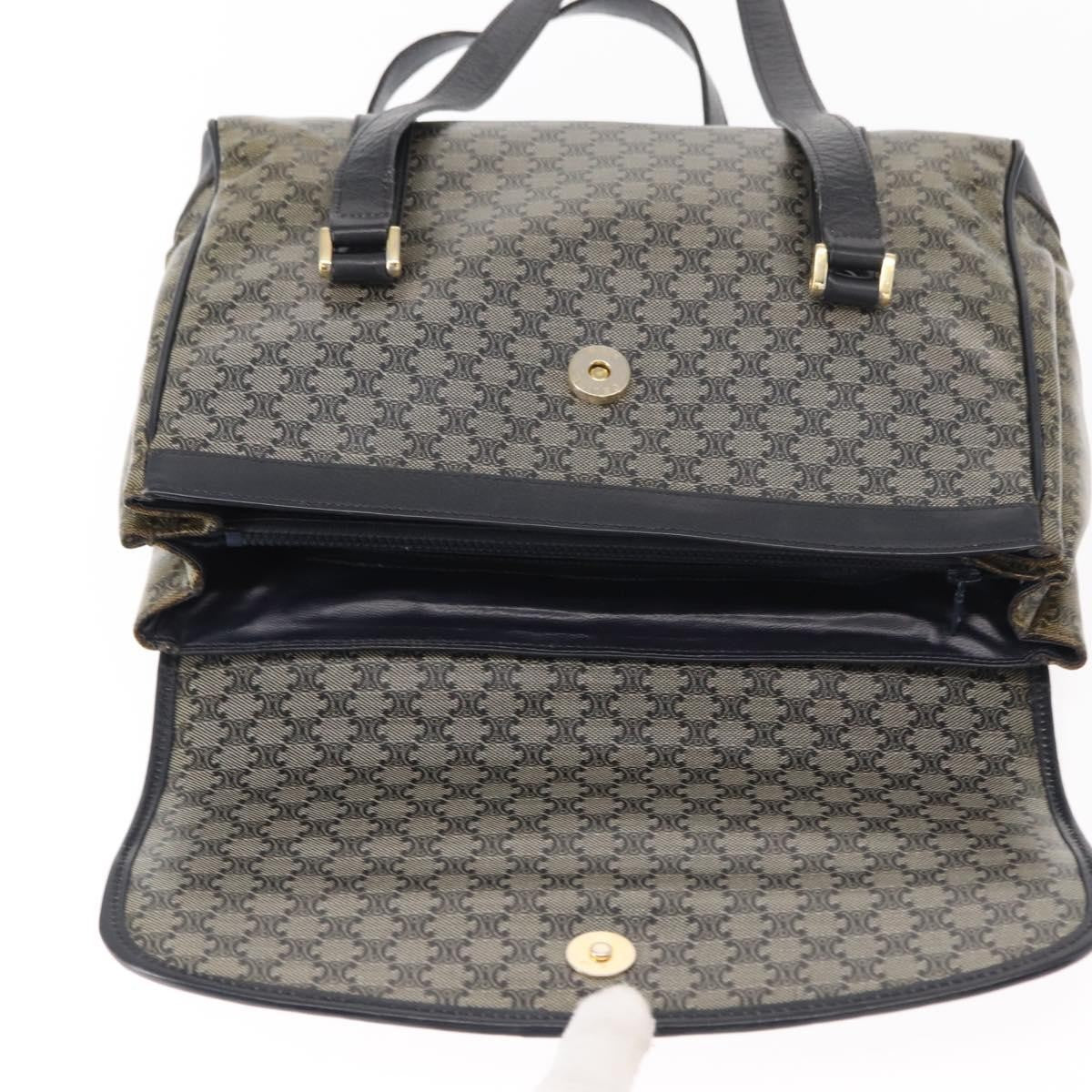 Celine Vintage Macadam Canvas And Leather Black Canvas Shoulder Bag Bag (Pre-Owned)