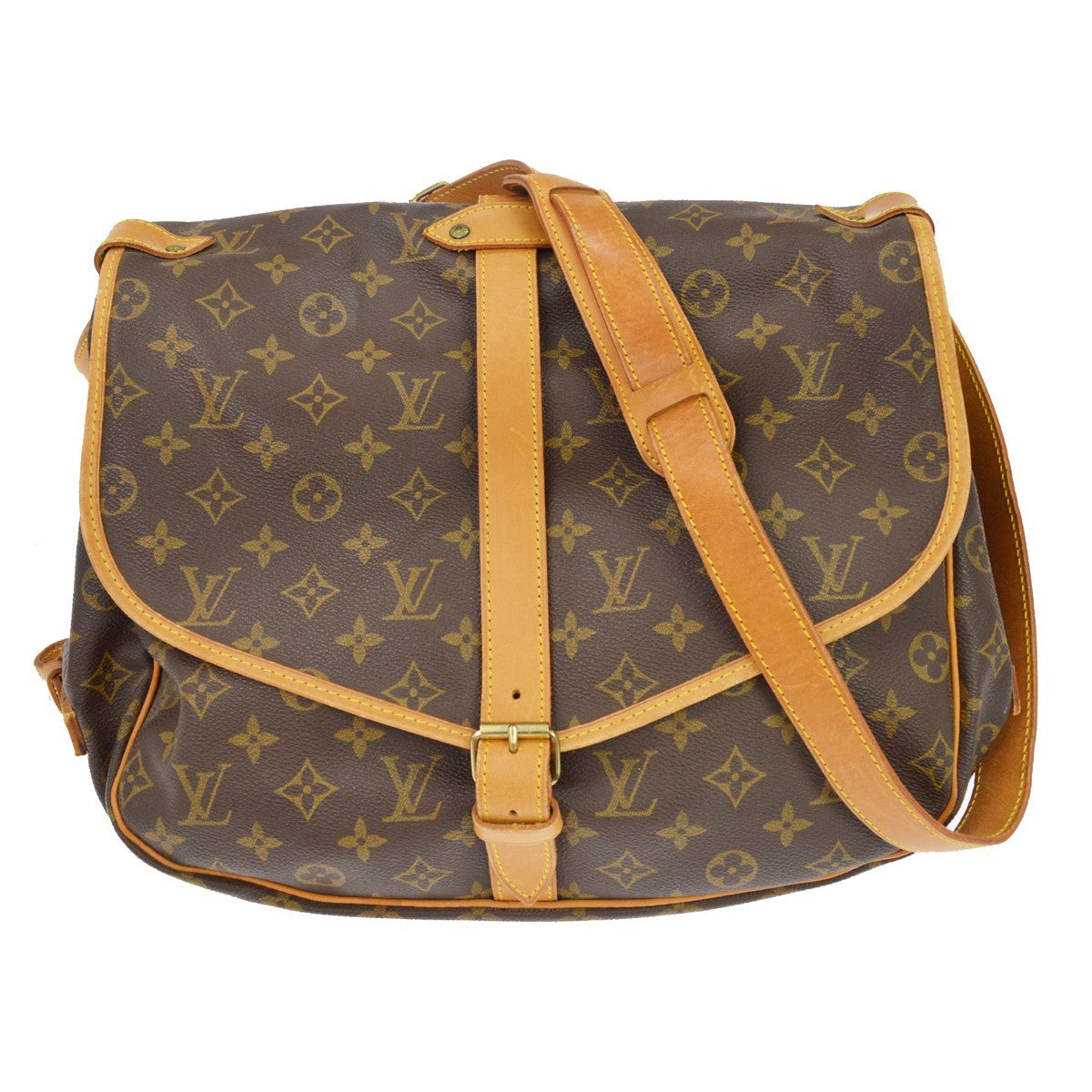 Louis Vuitton Saumur Monogram Canvas Brown Canvas Shoulder Bag Bag (Pre-Owned)