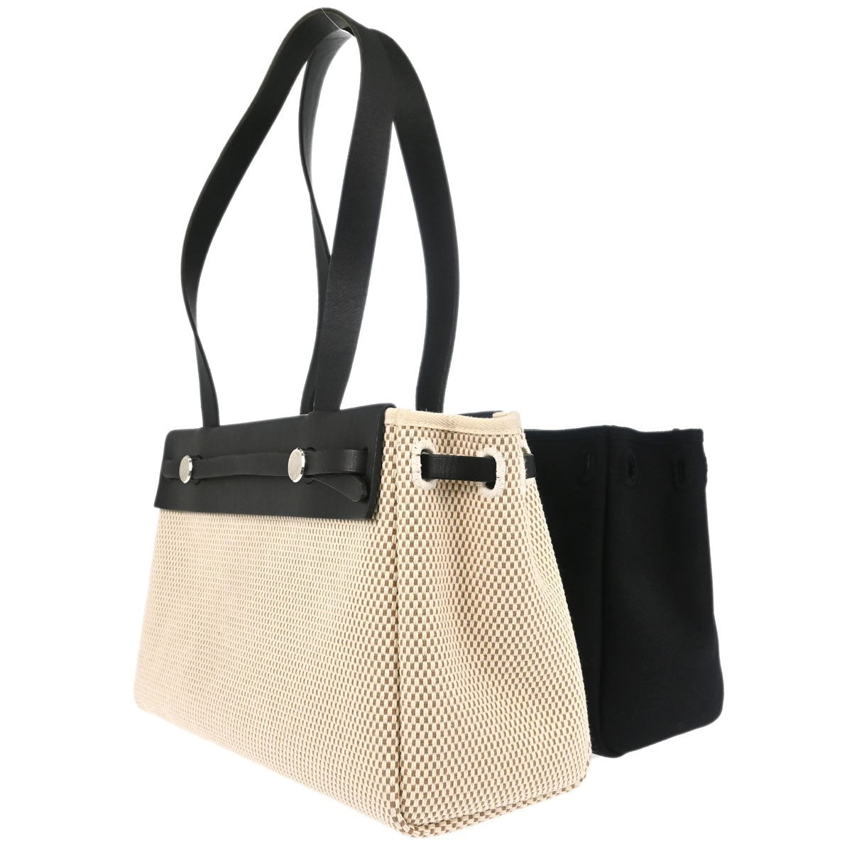Hermes Herbag Cabas Toile And Leather Beige Canvas Tote Bag Bag (Pre-Owned)