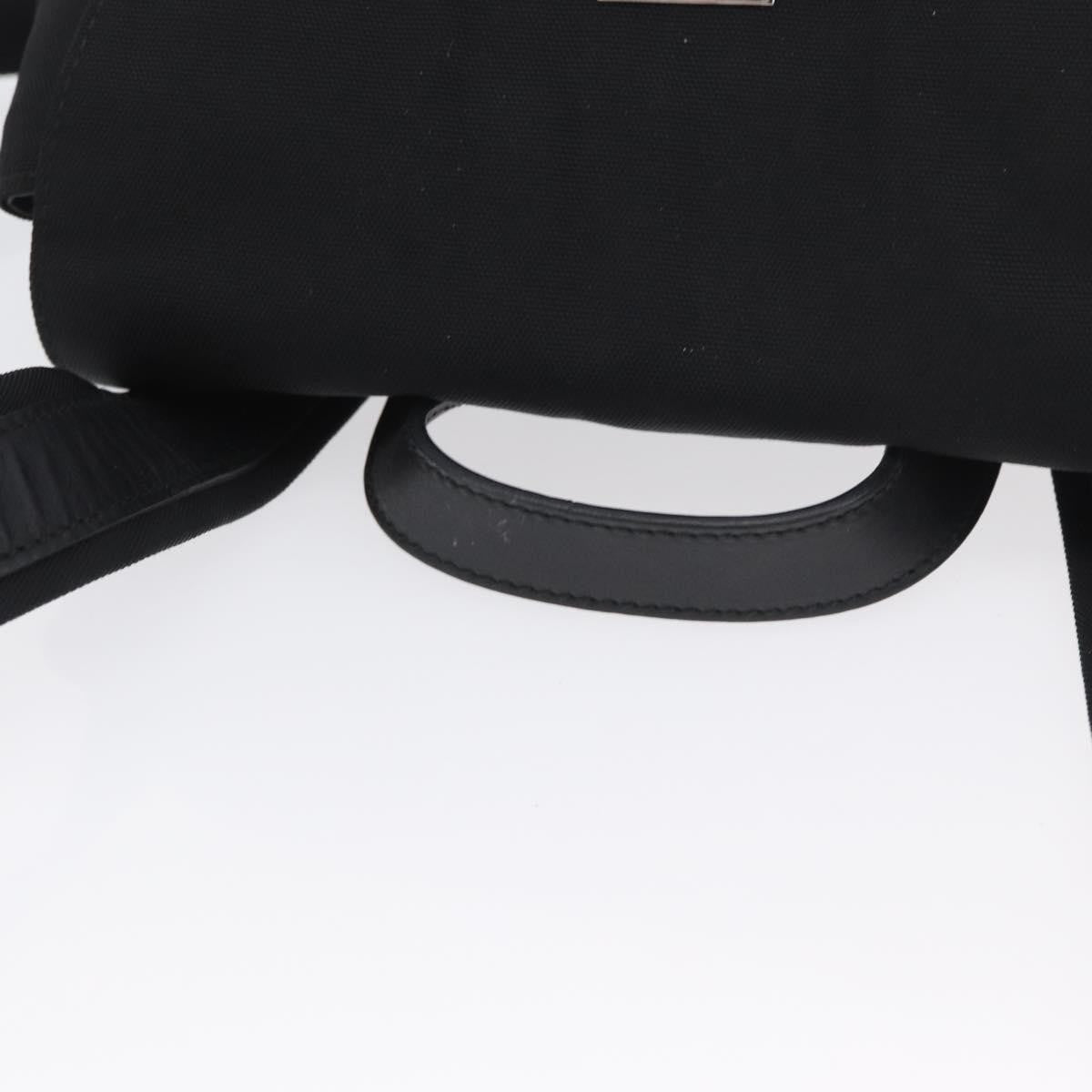 Gucci Vintage Flap Nylon Black Nylon Backpack Bag (Pre-Owned)
