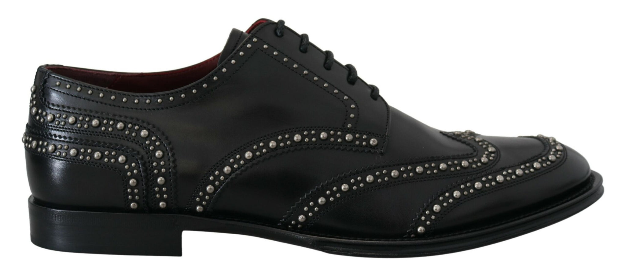 Dolce & Gabbana Black Leather Derby Dress Studded Shoes Dolce & Gabbana Black Leather Derby Dress Studded Shoes